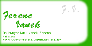 ferenc vanek business card